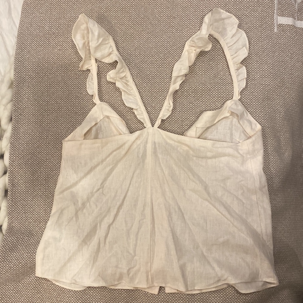 Light pink madewell tank with ruffles and buttons - Picture 4 of 6
